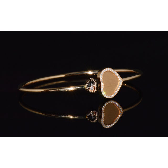 Authentic Chopard Happy Hearts James Bond 007 Limited Edition 18k Rose Gold Diamond Bangle Bracelet For Sale - Image 4 of 15