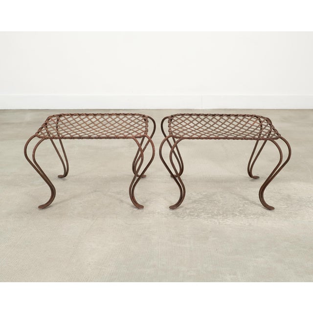 Pair of Rose Tarlow Twig Iron Garden Lattice Side Tables For Sale - Image 18 of 18