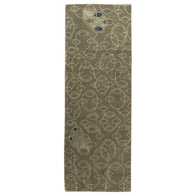 Contemporary Handwoven Wool Runner by Doris Leslie Blau For Sale