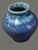 Vintage Mid Century Modern Art Pottery Blue Glazed Vase For Sale - Image 4 of 7
