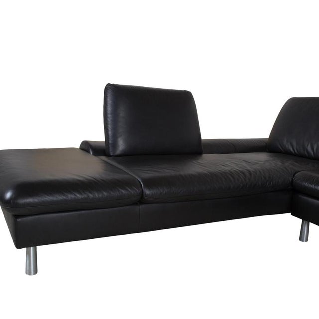 Black Corner Sofa in Leather from Loop For Sale - Image 8 of 17