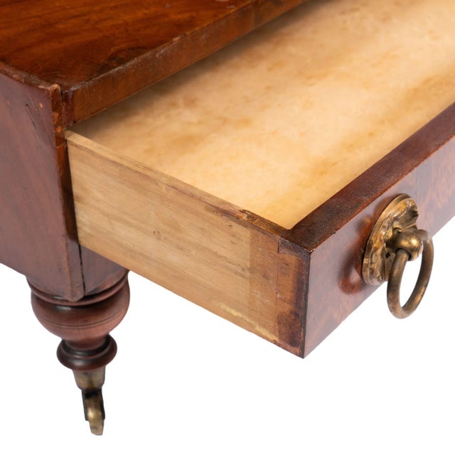 American Mahogany Demilune Dressing Stand on Brass Castors, C. 1830's For Sale - Image 11 of 13