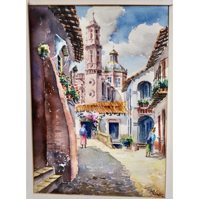 Early 20th Century Mediterranean Cityscape Watercolor. I can not verify an artist signature. The artwork is unframed.