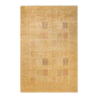 Mogul, One-of-a-Kind Hand-Knotted Area Rug in Ivory, 6' 1" x 9' 2" For Sale
