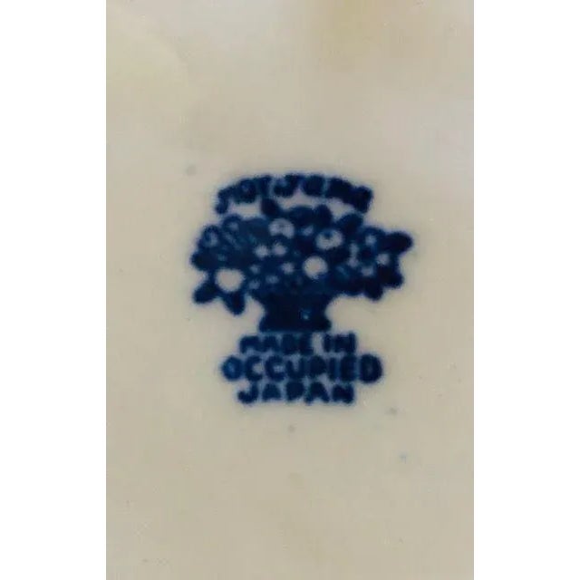 1940's Made in Occupied Japan Moriyama Blue Willow Grill Plates S/4 For Sale - Image 4 of 5