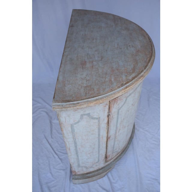 Italian Painted Demi Lune Cabinet For Sale - Image 12 of 13