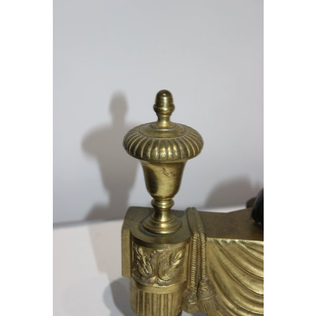 Antique Sphinx Chenets Egyptian Revival For Sale - Image 10 of 13