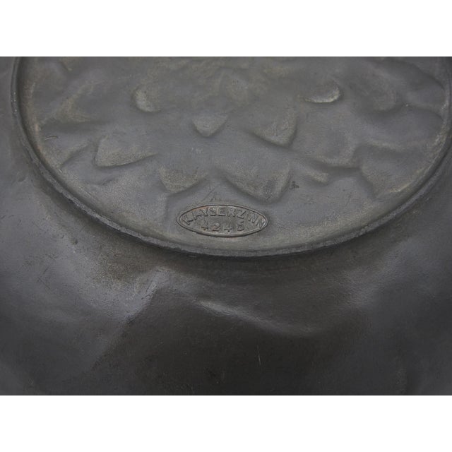 Metal Art Nouveau Kayserzinn Bowl With Water Lily and Dragonflies For Sale - Image 7 of 10