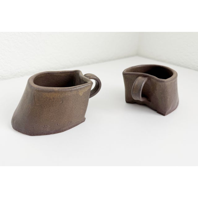 1970s Studio Pottery Horse Hoof Mugs - a Pair For Sale - Image 4 of 8