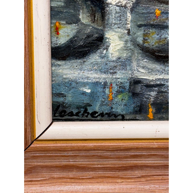 Early 20th Century Oil on Canvas "Bridge Over Canal" For Sale In Nashville - Image 6 of 6