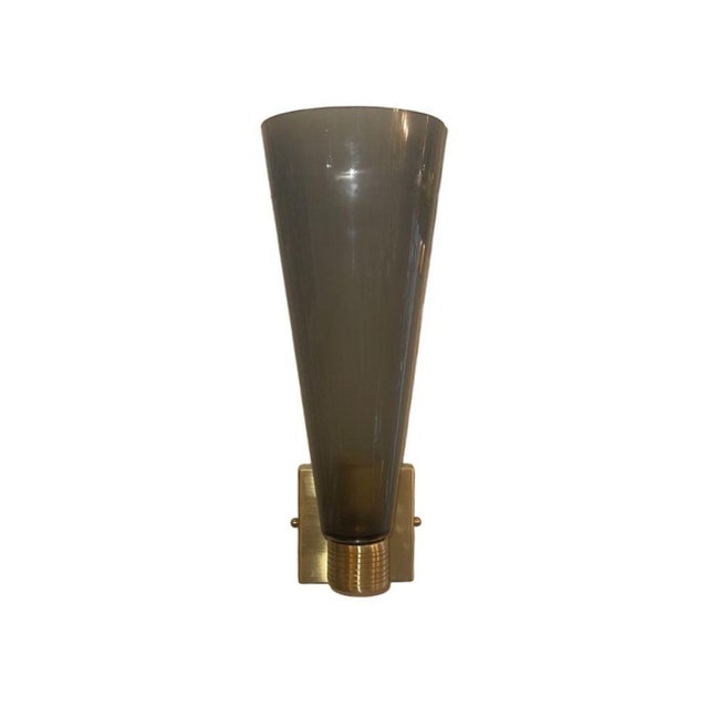 Italian 1980s Gray Murano Glass Impero Sconces - Set of Six For Sale - Image 3 of 8