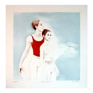 G H Rothe Pas De Deux 1977 Hand Signed Art Limited Edition Ballet Dancer Unframed