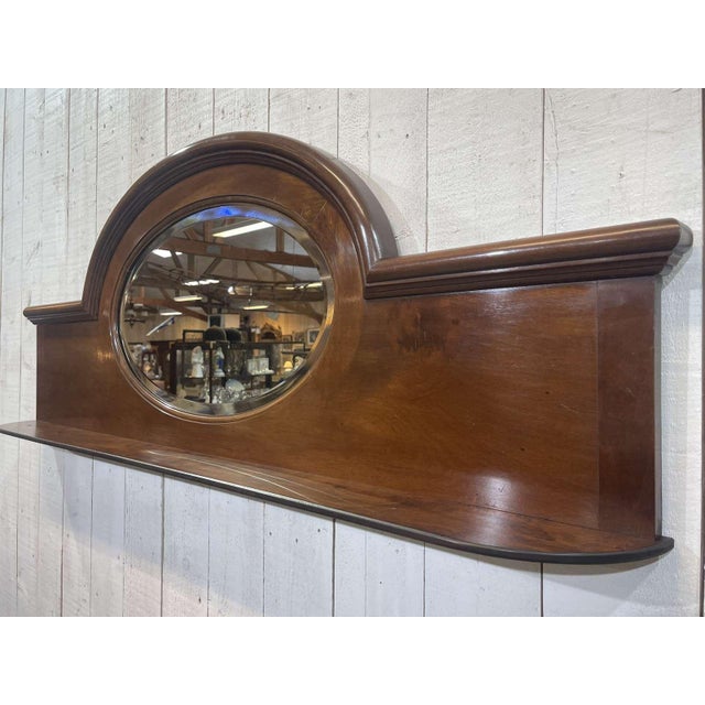 Early 20th Century English Mahogany Shelf with Beveled Mirror For Sale - Image 3 of 12