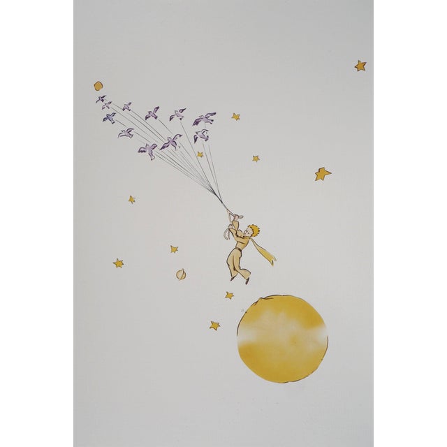 Antoine De Saint-Exupery, L'envol du Petit Prince et des oiseaux, Lithograph For Sale