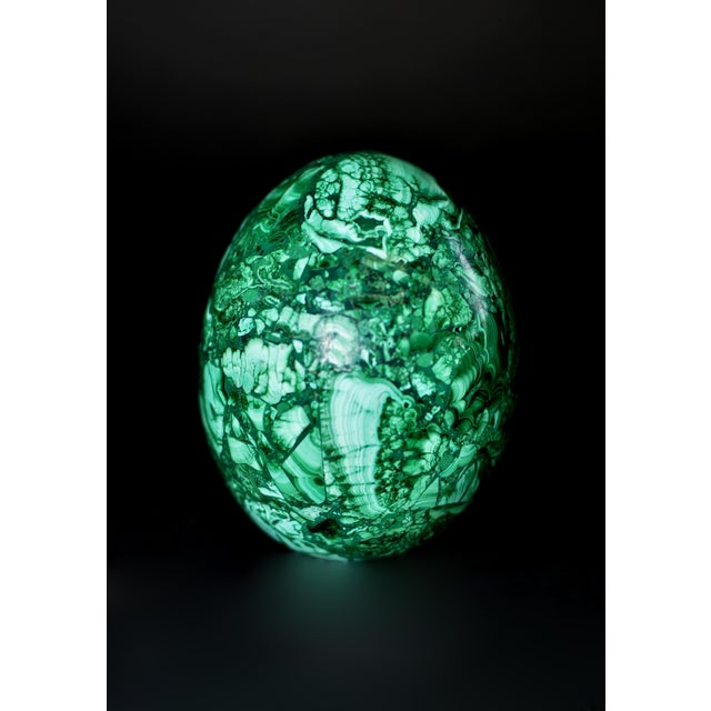 Malachite Eggs on Brass Stand Set of 2 For Sale - Image 13 of 15