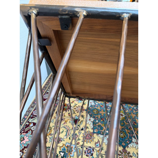 Wood Driftwood + Patinated Bronze End/Side Table For Sale - Image 7 of 12