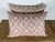 A refined pair of contemporary decorative pillows crafted in a beautifully printed linen textile, showcasing a classic,...
