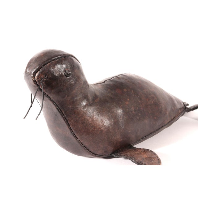 Mid 20th Century Mid-Century Modern Leather Small Model of a Seal For Sale - Image 5 of 8
