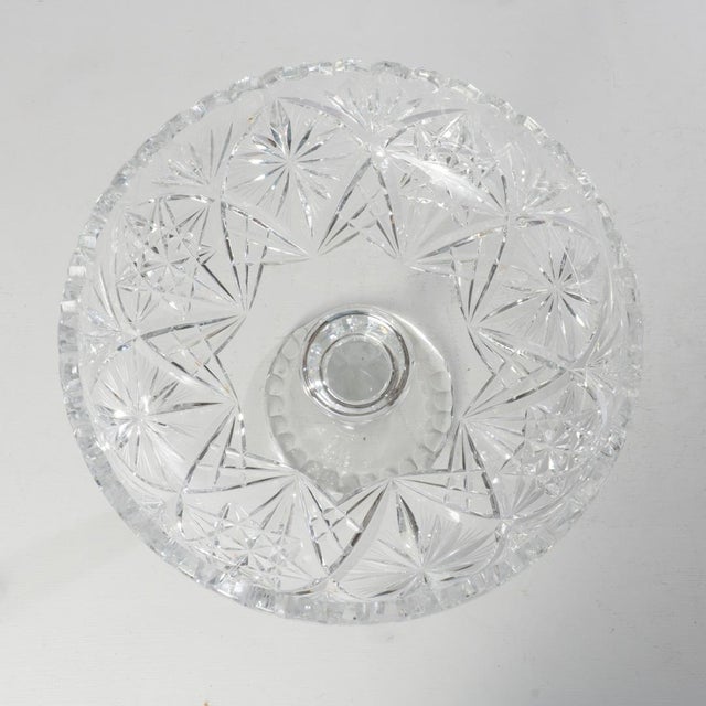 Mid-Century Modern Mid 20th Century Cut Crystal Compote For Sale - Image 3 of 7