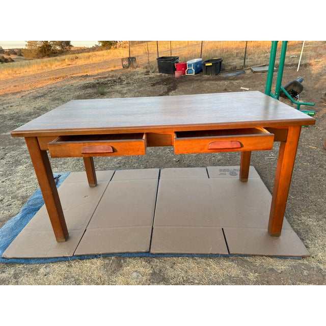 Vintage Mid Century Modern Walnut Library Table by the Jasper Desk Company 1959 For Sale In Sacramento - Image 6 of 17