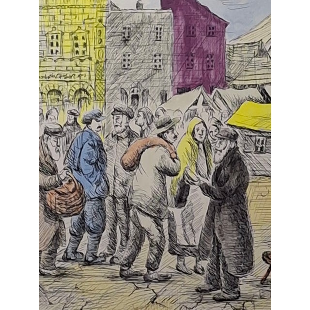 1960s Limited Edition Lithograph "Safed Street Scene With Fiddler" Artur Bar-on Ba-Bar For Sale - Image 12 of 16