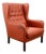 Mid Century Danish Modern Lounge Chair Wingback Red Leather High Back Tufted MCM For Sale