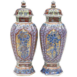 Chinese Clobbered Vases, circa 1700 - a Pair