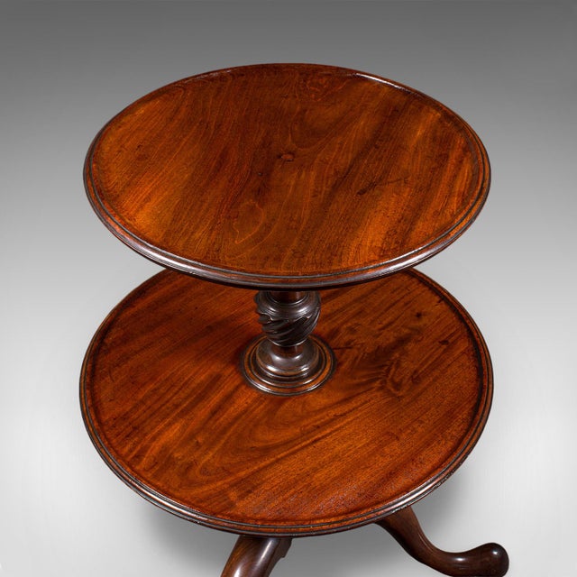 Brown Antique Dumb Waiter, English Two Tier Afternoon Tea Serving Stand, Regency, 1820 For Sale - Image 8 of 12