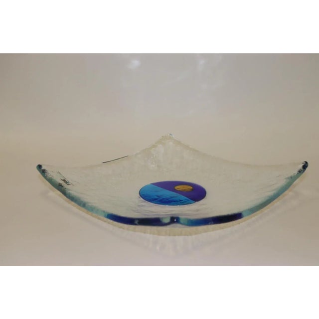 Late 20th Century Late 20th Century Mid-Century Murano Hand Cast Glass Dish For Sale - Image 5 of 12