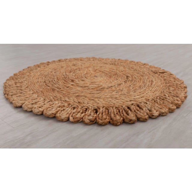 Handwoven Natural Jute Round Rug -9 Foot For Sale - Image 4 of 8