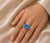 Art Deco Late 20th Century Size 7 14K White Gold Huge Blue Topaz Diamond Ring For Sale - Image 3 of 3