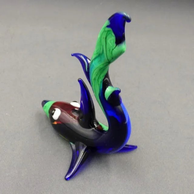 Multi-Colored Murano Glass Shark, Italy, 1960s For Sale - Image 6 of 8