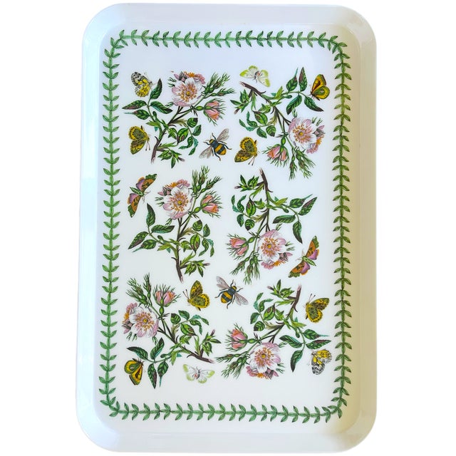 A charming vintage Portmeirion serving tray featuring the Dog Rose botanical design by celebrated British designer Susan...
