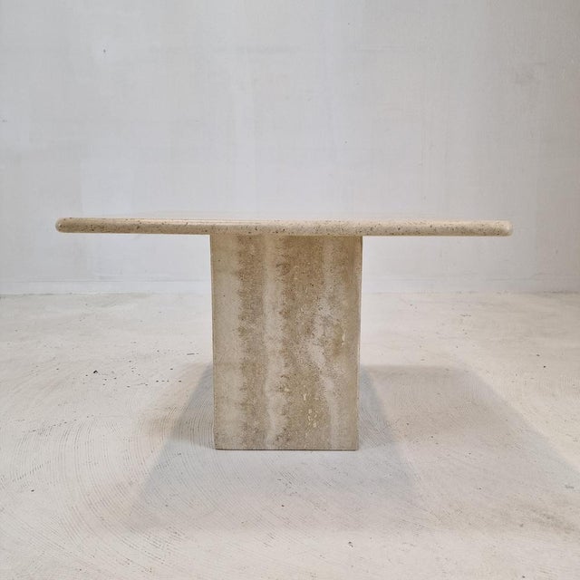 Italian Coffee or Side Table in Travertine, 1980s For Sale - Image 11 of 18