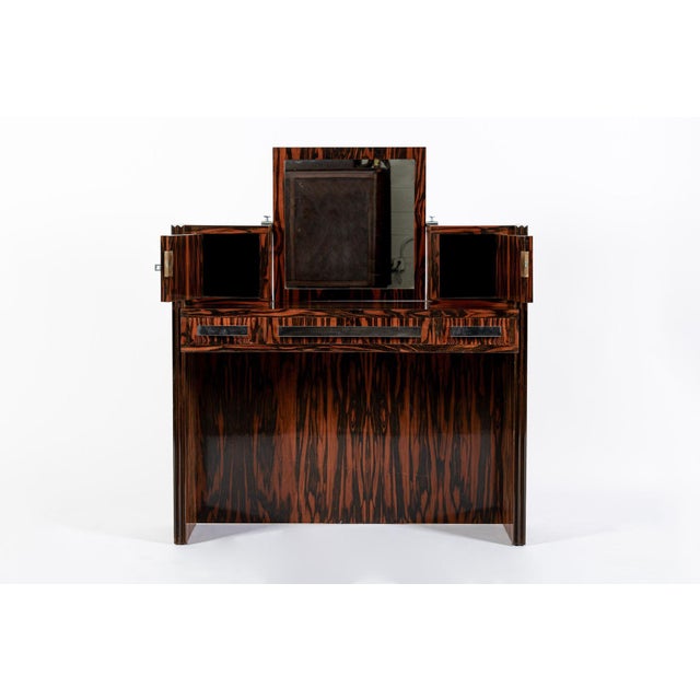 Antique French Art Deco Macassar Ebony Vanity Cabinet by Georges Champion (Attr) For Sale - Image 15 of 15