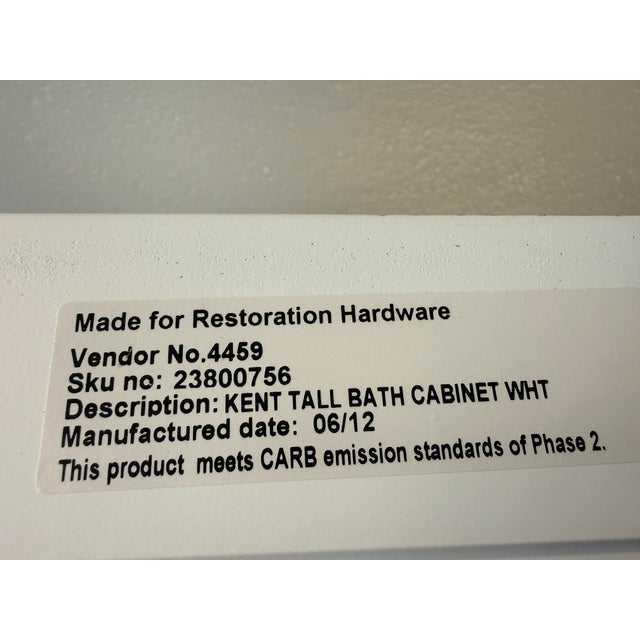 French Restoration Hardware Kent Bathroom Cabinet For Sale - Image 3 of 12