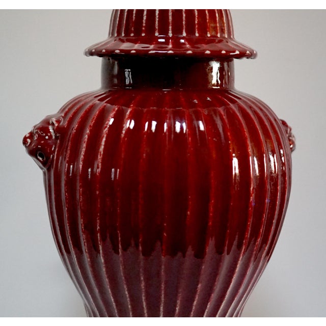 1900s Copper Red Chinese Ginger Jar with Foo Dogs For Sale - Image 11 of 12