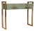Green Glass Console With Brass Handles and Legs Made in Italy For Sale