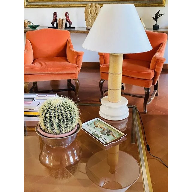 Italian Hollywood Regency Table Lamp in Bamboo for RCM, 1970s For Sale - Image 6 of 10