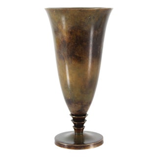 Art Deco Danish Pointed Vase in Bronze from Just Andersen, 1940s For Sale