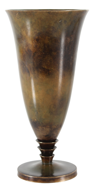 Art Deco Danish Pointed Vase in Bronze from Just Andersen, 1940s