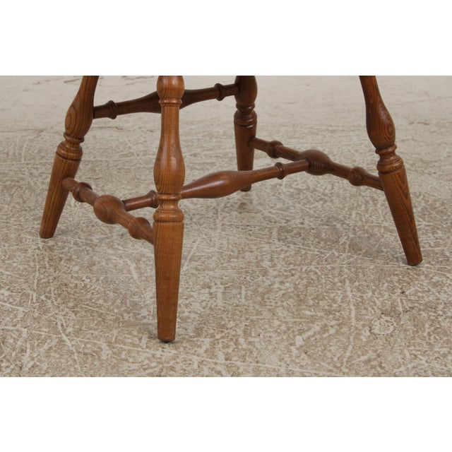 Brown Set of 6 Hitchcock Oak Windsor Style Dining Room Chairs For Sale - Image 8 of 18