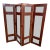 Vintage Contemporary Mahogany 4-Panel Folding Room Divider Screen With Beveled Glass For Sale