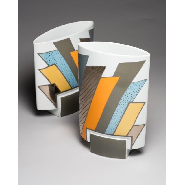 Postmodern Debut Porcelain Vase by Michael Boehm and Rosemonde Nairac for Rosenthal, 1990s, Set of 2 For Sale - Image 3 of 16