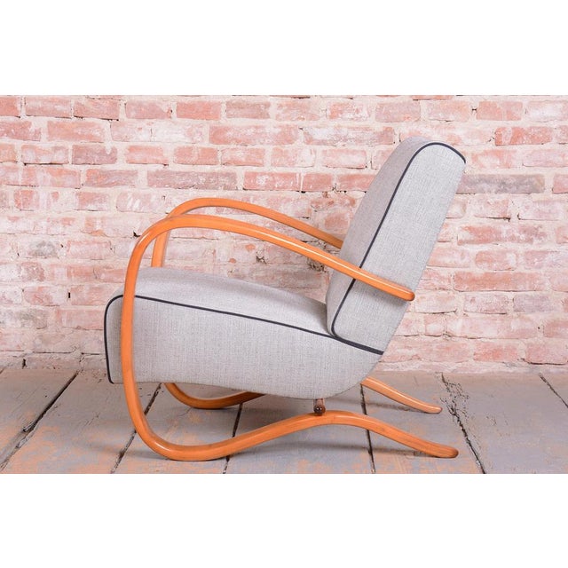 Czech Art Deco H-269 Lounge Chair attributed to J. Halabala for Up Závody, 1930s For Sale - Image 4 of 14