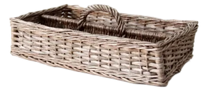 Vintage Divided Wicker Gathering Basket
