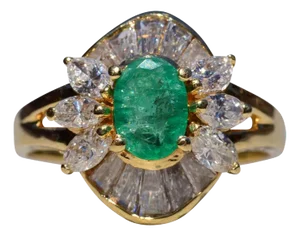 The Sunset Ridge: Natural Emerald and Diamond Cocktail Ring