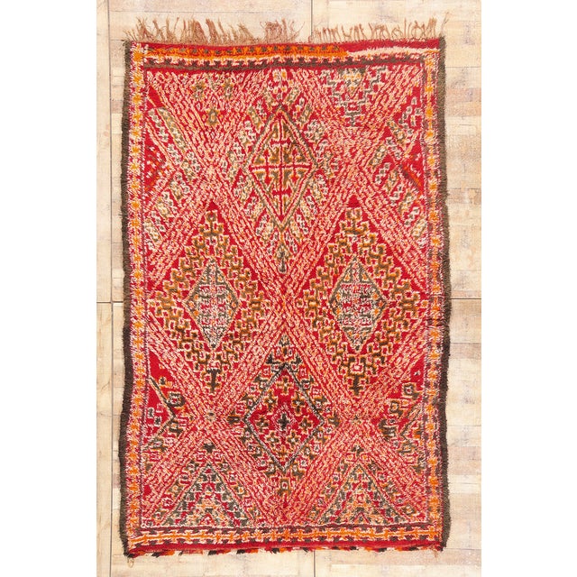 Vintage Beni M'Guild Zayane Moroccan Rug, 06'06 X 09'11 For Sale - Image 10 of 10