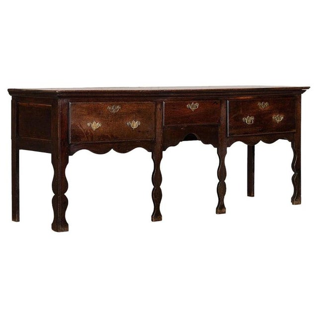 Large 19th Century English Georgian Oak Dresser Base, 1800 For Sale - Image 15 of 15