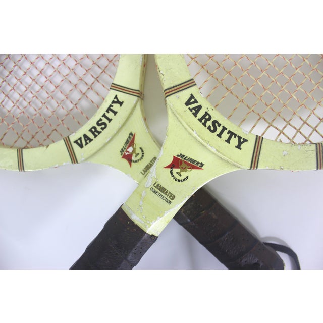 Wood Vintage Wood Racketball Rackets- Set of 2 For Sale - Image 7 of 7